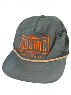 Men's Cosmic Austin Unstructured Nylon Rope Snapback Dusty Green Hat Cap